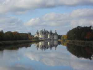 chateau of Chambord in autumn : one of the most famous castles in France