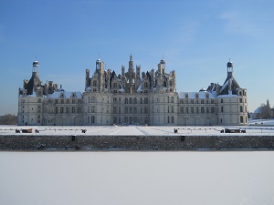 Chambord sous la neige en hivers