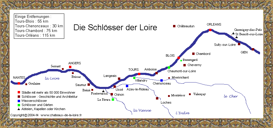 Karte Loire-Schlösser